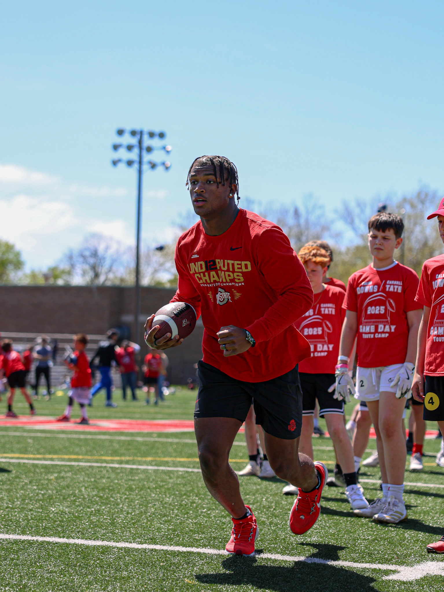 Carnell Tate and caleb downs football camp youth camp 2